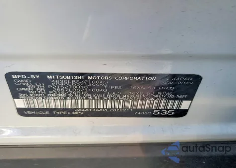 2020 Mitsubishi Eclipse Cross Es from USA, damaged, VIN JA4AT3AA2LZ022211